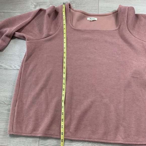 MADEWELL Jacquard Square Neck Top In Faded Mauve - Picture 7 of 9